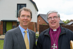 Tony Abel of Abel Homes and the Bishop of Norwich at The Hops in Hingham sm2